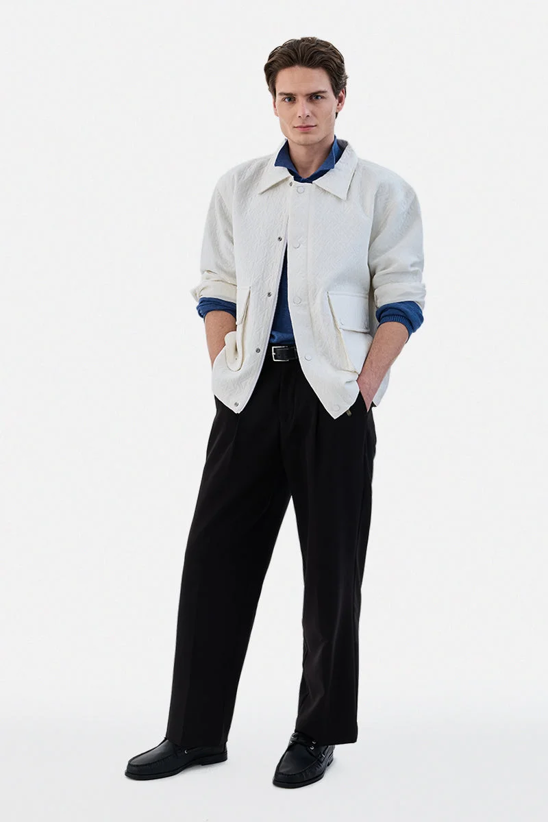 سنيتش Double Pocket Snap Button Zipper Jacket